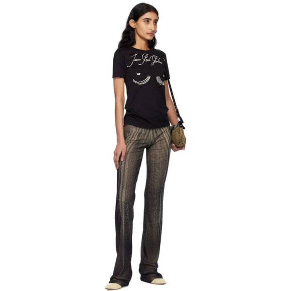 Jean Paul Gaultier Tattoo Baby Tee in Black & Off White Small New Womens Tshirt - Picture 16 of 16